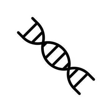 DNA icon linear logo mark in black and white イラスト素材