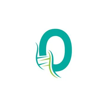 DNA icon logo with letter O template design Stock Illustration