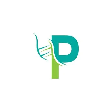 DNA icon logo with letter P template design Illustrazione stock