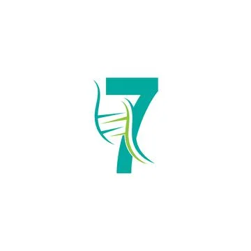 DNA icon logo with number 7 template design Stock Illustration
