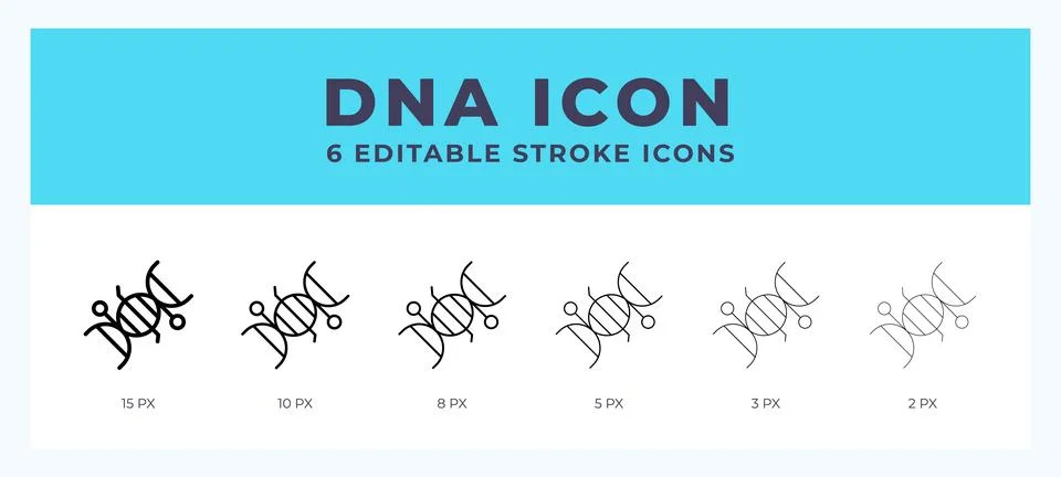 Dna icon. Regular line. Thin line. Bold line. Vector illustration. イラスト素材