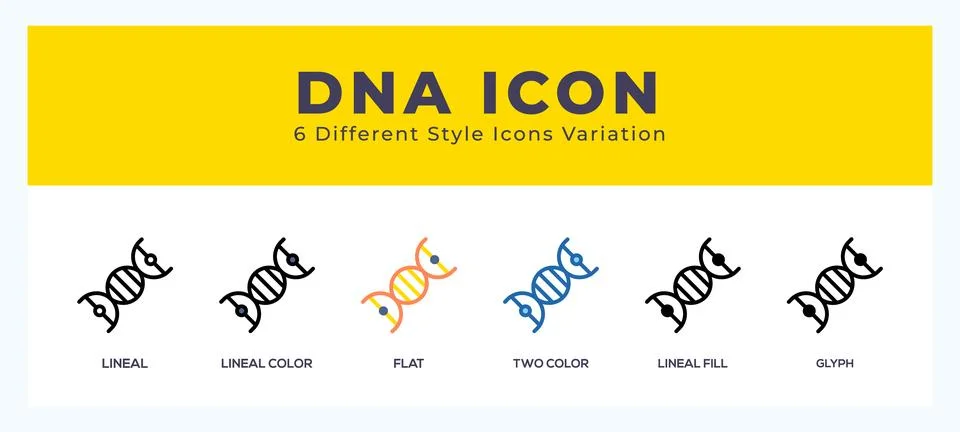 Dna icon set. Design elements for logo Illustrazione stock