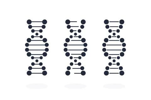 DNA icon set. Vector illustration. Flat style element. Illustrazione stock