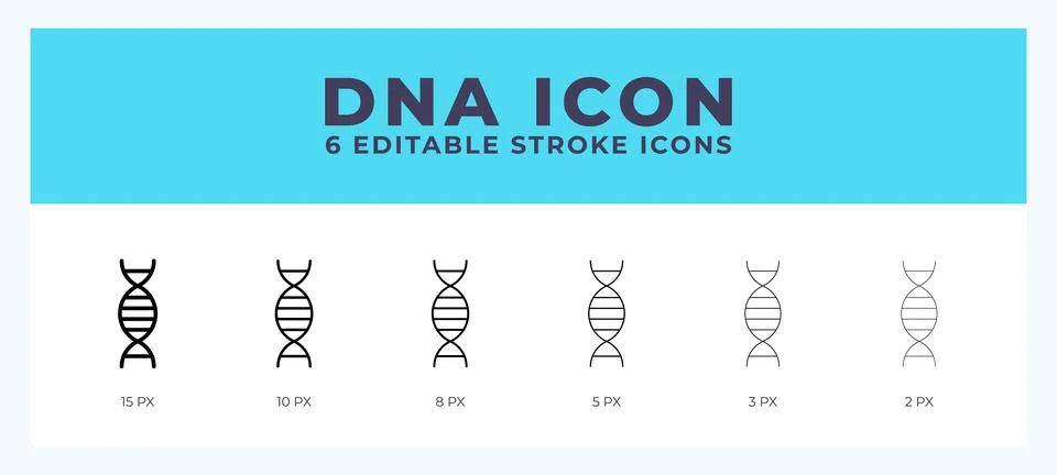 Dna icon symbol. Isolated. Vector illustration with editable stroke. Illustrazione stock