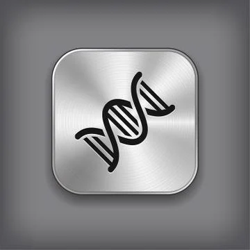 DNA icon - vector metal app button Stock Illustration