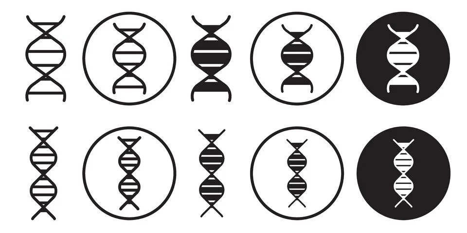 DNA Icon vector set collection for web Stock Illustration