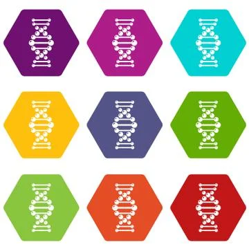 Dna icons set 9 vector Stockillustratie