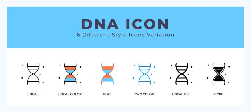 Dna icons set. Different style of icons simple vector illustration. Stock Illustration