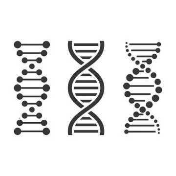 DNA Icons Set on White Background. Vector 库存插图