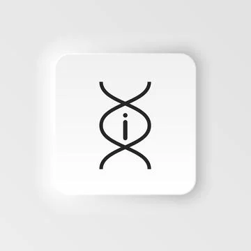 Dna, info. Bioengineering neumorphic style vector icon. Biotechnology for health Stock Illustration