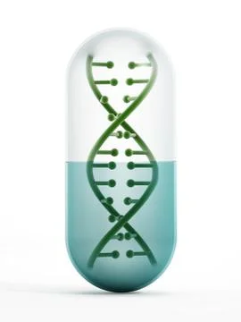 DNA inside the pill Stock Illustration