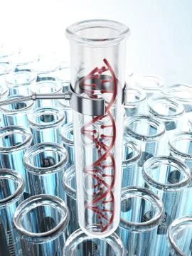 DNA inside test tube Stock Illustration