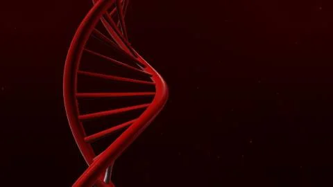 DNA isolated in red back ground 3d illustration Stock Illustration