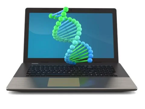 DNA with laptop Stock Photos