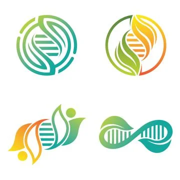 DNA With Leaf Logo Template Stock Illustration