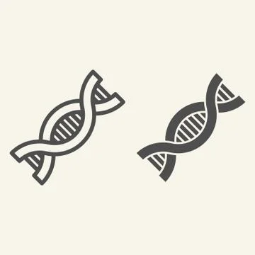DNA line and solid icon. DNK molecule outline style pictogram on white Illustrazione stock