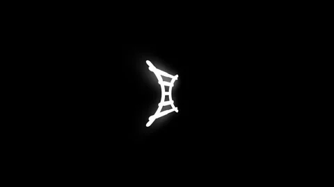 DNA Line Icon Animation Loop Black Background Stock Footage 340541198