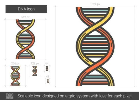 DNA line icon Stock Illustration