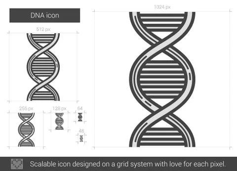 DNA line icon 库存插图