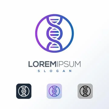 Dna logo design template. Vector logo icon for science, medicine, biotechnology イラスト素材