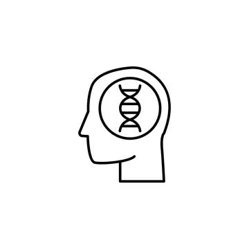 DNA, man, brain icon. Simple line, outline vector of gene modification icons for 스톡 일러스트
