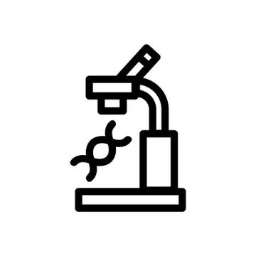Dna microscope icon vector. Isolated contour symbol illustration 库存插图