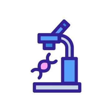 Dna microscope icon vector. Isolated contour symbol illustration Illustrazione stock