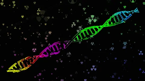 DNA microscopic molecular sequence mo graph Stock-Footage 184394759