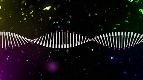 DNA microscopic molecular sequence mo graph Stock-Footage 184397644