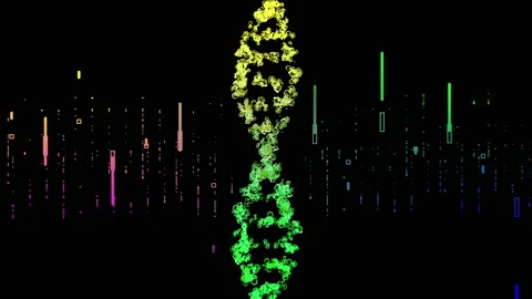 DNA microscopic molecular sequence rotating Stock-Footage 184383252