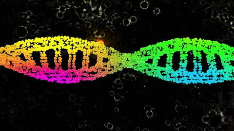 DNA microscopic molecular sequence rotating Stock-Footage 184392270