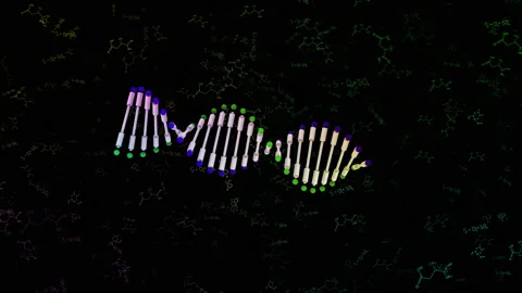 DNA microscopic molecular sequence rotating Stock-Footage 184403270
