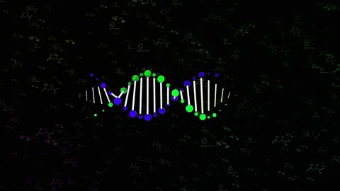 DNA microscopic molecular strand rotating Stock-Footage 184405437