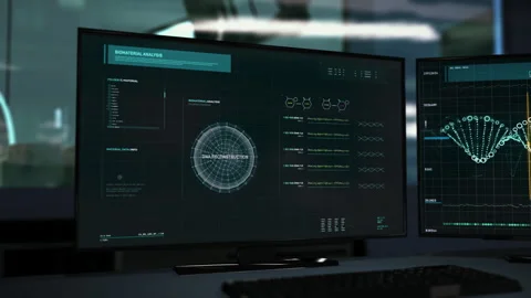 DNA microscopic research is scanning through the DNA for the Medical Study Video stock 273332528