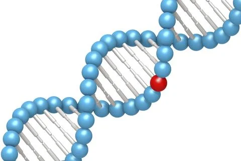 DNA model with blue and red elements Illustrazione stock