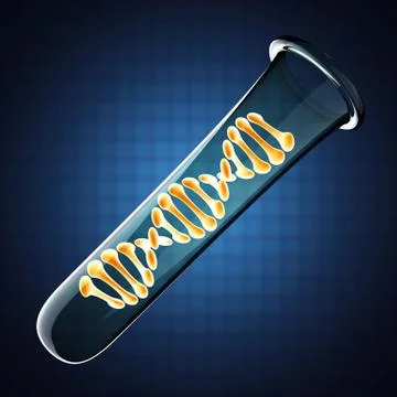 Dna model on blue background Illustrazione stock
