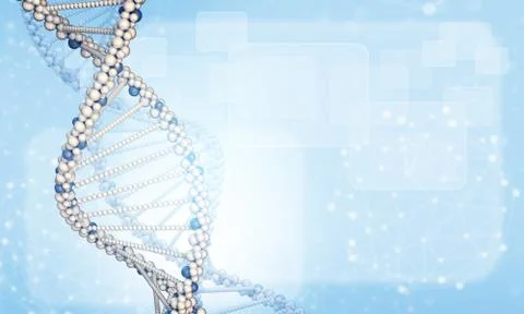 DNA model with blured wire-frame spheres and rectangles Stock Illustration