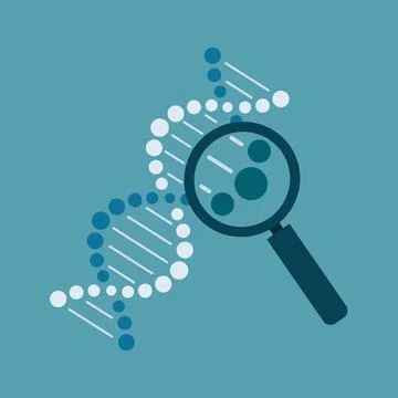 DNA model research testing flat icon Illustrazione stock