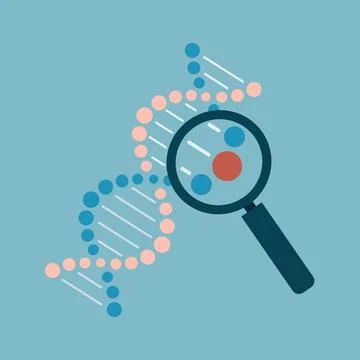 DNA model research testing flat icon Illustrazione stock