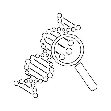 DNA model research testing outline icon Illustrazione stock
