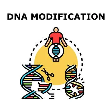 Dna modification process and genetic engineering concept Stockillustratie