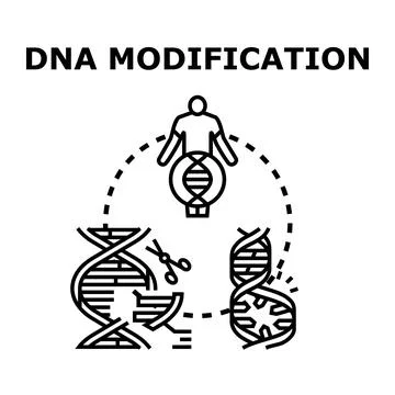 Dna modification process and genetic engineering concept 库存插图