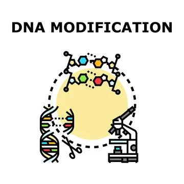 Dna modification process for genetic engineering research Stock Illustration