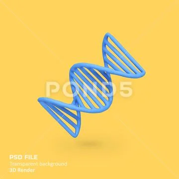 DNA, Molecular Chemistry isolated 3d render icon illustration PSD Template
