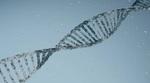 DNA molecular structure on blue background. イラスト素材