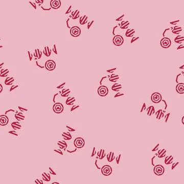 Dna molecular structure glyph vector seamless pattern イラスト素材