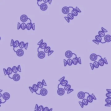 Dna molecular structure line vector seamless pattern Stock Illustration