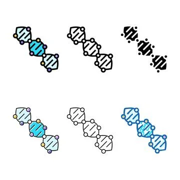 Dna molecular structure pack color icon vector Stock Illustration