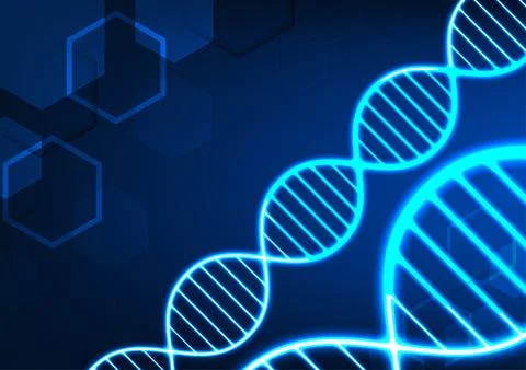 DNA molecular structure technology background shows the connection of the D.. Stockillustratie