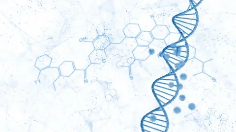 Dna molecule and coronavirus isolated on white Stock Footage 227008215